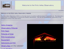 Tablet Screenshot of pintovalleyobservatory.com